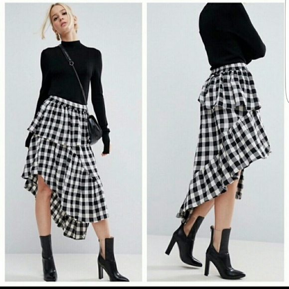 ASOS Dresses & Skirts - ASOS gingham assymetrical skirt